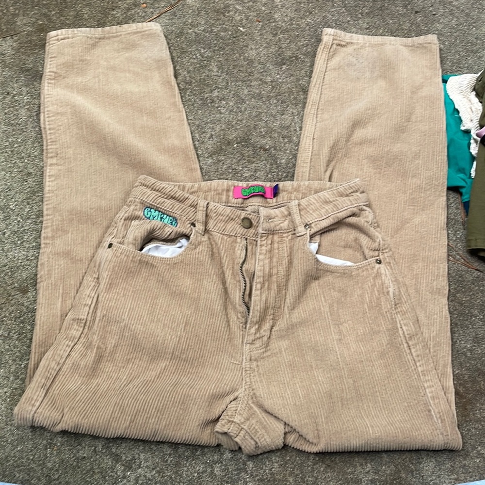 Wide leg cordoury pants
